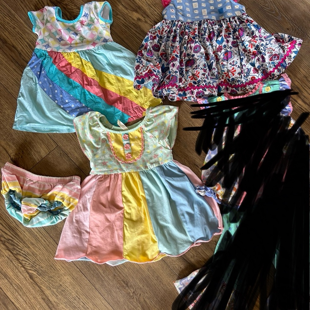 Matilda Jane And Matilda Jane Platinum Colorful Toddler Dresses Set
